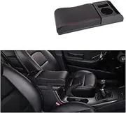 Car Centre Console Storage Box Universal Car Armrest with Cup Holder Pu Leather Storage Box Soft Elbow Suppoty Cushion Multi Functional Movable Armrest BHYYDSS(A2)