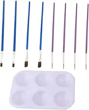 Convenient Model Craft Coloring Kit 9 Pcs Brush Palette Mixing Plate Suitable for Professionals Students Hobbyists