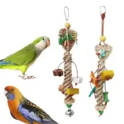 Bird Chewing Toy Hanging Swing Rattan Tearing Shredding Toy for Cockatiels
