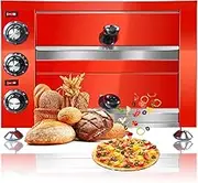 Commercial Electric Oven Machine,12" Double-Layer Countertop Pizza Drawer Oven with Insulated Handle/Crumb Tray,60 Min Timer,Temperature Adjustable 0-300°C,for Pretzels Egg Tarts Bread Cakes Pies