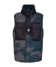 Logo vest down jacket 12 petroleum color