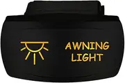12V 20A / 24V 10A ON-Off Horizontal Rocker Switch Awning Light 6B42SO Universal fits Toyota Nissan Holden Mitsubishi Ford Amarok etc. Dual LED in Amber