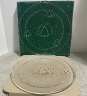 Vintage Christmas Serving Platter Plate Italian Crystal Christmas Tree with Box