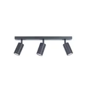 CROWN Triple Bar Ceiling Spot Light - Aluminium - 240v IP44 - Black