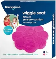 Shaped Wiggle Seats by Bouncyband–RedFlower, 13”x13”x2.2”–Inflatable Sensory Cushion for Kids, Improves Student Productivity and Focus, Comes with Easy-Inflation Pump to Customize Firmness