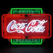 Coca-Cola Pause Refresh Neon Sign 5CCPRF - Garage Game Room Bar Wall Art - New