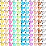 CHAKANLX 110pcs Luminous Sunglasses Mini Resin Duck 11 Colors Little Small Ducks Glow in The Dark Duck Figures for Dollhouse Aquarium Decor Micro Fairy Garden Landscape Hide and Seek Prank Toys
