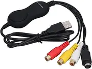 USB 2.0 Video Card Device, Convert VHS V8 Hi8 VCR DVR to DVD Digital Converter, VHS DVD Maker Video Card for Windows 10, 8.1, 8, 7,