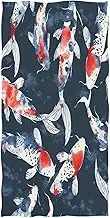 RPLIFE Watercolor Dark Blue Red Fish Beach Towels, Lightweight Beach Towels Quick Dry Travel