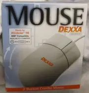 Dexxa Wired PS/2 Serial Mechanical Roller Ball 2-Button Mouse Windows 95 98 NEW