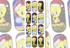 Tweety Bird Cartoon Christmas Lights Nail Art Stickers Transfers Decals 12 Pc