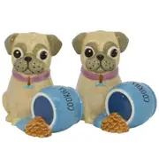French Country Collectable Novelty Pug Cookies Salt and Pepper Set
