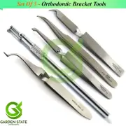 Orthodontic Brackets Removing Holding Tweezers Positive Bracket Positioner 5Pcs