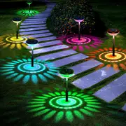 4pcs/8pcs Solar Powered Garden Lights Colorful Bright for Lawn Walkway Yard Decorative