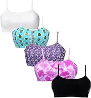 [DChica] D'chica Cotton Girls Training Bras with Double Front Layering for Teens - Pack of 5