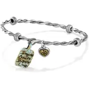 NWT Brighton Art Soul IMAGINE CREATE INSPIRE LIVE Blue Charm Bangle Bracelet $36
