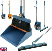 3Pcs Long Handled Dustpan and Brush Sets 180° Broom Sweeper with Floor Squeegee*
