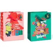 Christmas Minions Medium Gift Bag - Assorted