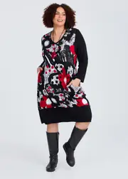 [Taking Shape] Taking Shape Natural Abstract Daisy Dress Size 28 in Print, Viscose - Plus Size Women's Dresses Print