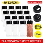 Plastic Spice Bottles Jars Containers Shaker Lid Herb Clear Empty Bottles 100ML