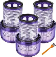 HEPA Filter 971517-01 for Dyson V12 Detect Slim Cordless Vacuum Cleaner Accessories with 1 Brush (Pack of 3)