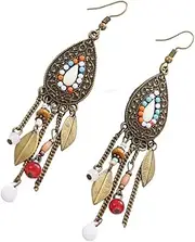 [Generic] Water Drop Boho Earrings Tassels Graceful Attractive Ear Pendants Jewelry