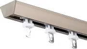 Sliding Curtain Track Ceiling, Aluminium Ceiling Mounted Curtain Tracks System, 12mm Ultra-Thin Room Divider Curtain Rod With Quiet Pulleys, Easy Installation(Champagne,250cm/8.2ft(2 * 125cm))