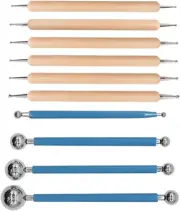10Pcs Dotting Tools Ball Styluses for Rock Painting, Pottery Clay Modeling Embos