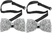 [VALICLUD] Rhinestone Tip Bow Ties for Men Pre Tied Elegant Accessories for Banquets Weddings and Formal Occasions Easy to Wear and Remove for Celebrations