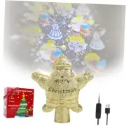 Christmas Tree Topper, 8" Santa Claus Tree Topper Projector, Snowflake Gold