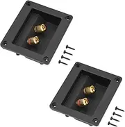 2Pcs Speaker Terminal Cup, Push Type 2 Binding Post Cable Square Spring Cup Connector Binding Post Terminal Speaker Components