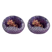 2PK Mystical Worlds LED Ornament Light Crystal Dragon Egg Figurine Decor 10.7cm