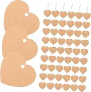 SHOWERORO 1 Set Heart Shaped Paper Tags with Twine Blank Labels for DIY Crafts Valentine Day Decorations Durable Reusable Chic Design for Weddings Parties
