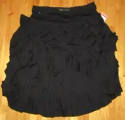 INC Black Size XS Pull Up Ruffled Elastic Waist Skirt NWT So Cute!