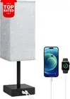 Bedside Table Lamp USB C A Ports Touch Control 3 Way Dimmable Nightstand Light