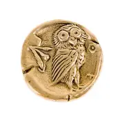 Paperweight, Handmade of Solid Brass Metal, Owl of Minerva or Athena Owl Design