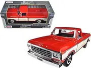 1979 Ford F-150 Custom Pickup Truck Orange and Cream 1/24 Diecast Model Car by Motormax 79346