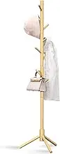 Z&L HOUSE,Solid Wood Coat Stand, 8 Hooks 3 Adjustable Tree Stands,Floor hanger Standing Coat Rack, for Entryway, Hallway,Can Be Used to Hang Clothes, Hats, Umbrellas, Bags.(Wood color)