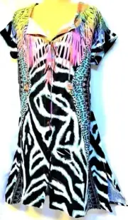 TS TAKING SHAPE plus size S - M / 18 St Tropez Shirt soft drape top NWT rrp$140!