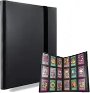 AITIME Sport Fans Gaming Card Collection Binder, 360 Side Loading Trading Card Collection Book MTG Yugioh Cards Protection Holder Playing Cards and Coupons Protector Storage Book (Black)