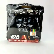 Star Wars Darth Vader Rolling Art Desk Play Set Colorful Markers & Stickers NEW