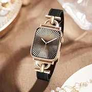 D Shape Leather Band for Apple Watch 46mm/45mm/44mm/49mm/42mm (Series 3/2/1), Fashion iWatch Band, Ultra-Rose Gold