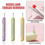 2-in-1 Needle Threader Seam Ripper Hand Sewing Automatic Needle Threading Tools