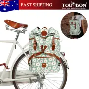 TOURBON Waterproof Canvas Bicycle Pannier Ladies Cycling Travel Laptop Backpack