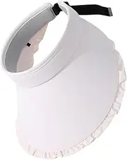 [Generico] Empty Top Sun Hat, UV Wrap Sun Hat ? Cable Hat Lace UV Protection, Sweat-Absorbent Outdoor Beach Visor Adjustable Soft for Girls, beige, M