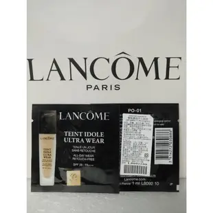 ＊╮☆靚美妝部屋☆╭＊ LANCOME 蘭蔻 零粉感超持久粉底液 1ML PO03 BO01 PO01試用包