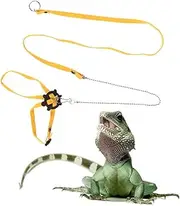 Toddmomy Adjustable Reptile Harness Pet Harness Leash for Turtle Lizard Easy-on Finger Loop Outdoor Training Supplies