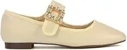 [Generic] Womens Flat Shoes Ladies Square Toe Buckle Strap Mary Jane Flat Walking Dolly Pumps Size 3-8