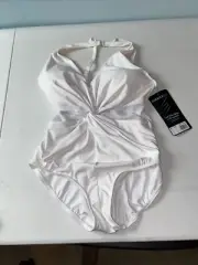 miraclesuit Swimsuit 14 Women’s White One Piece Wrapture Slimming