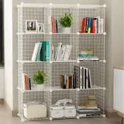 2 to 25 Cube White DIY Wire Storage Shelves Cabinet Metal Display Shelf Toy Book